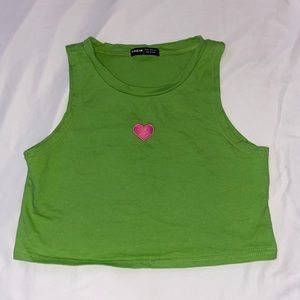 BRAND NEW SHEIN green halter top with heart detail